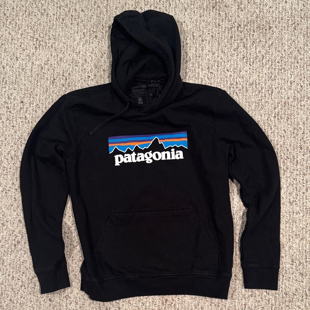 Patagonia Black Hoodie with Logo
